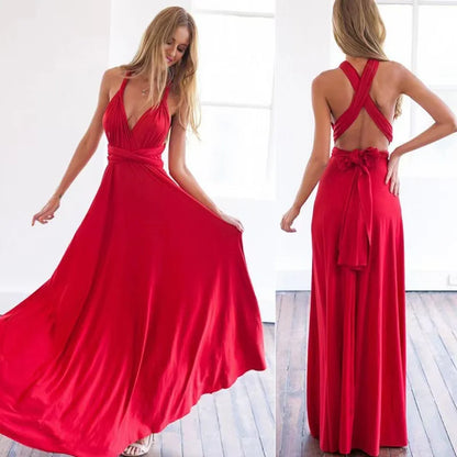 Glomexia Women’s Multiway Wrap Maxi Dress – Convertible Party Gown