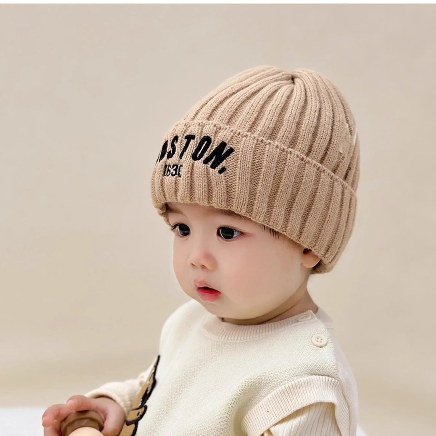 Baby Winter Cotton Knit Cap ❄️ | Warm Letter Hat