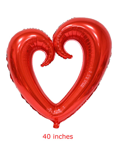 Large Kiss Me Love Heart Foil Balloon Stand