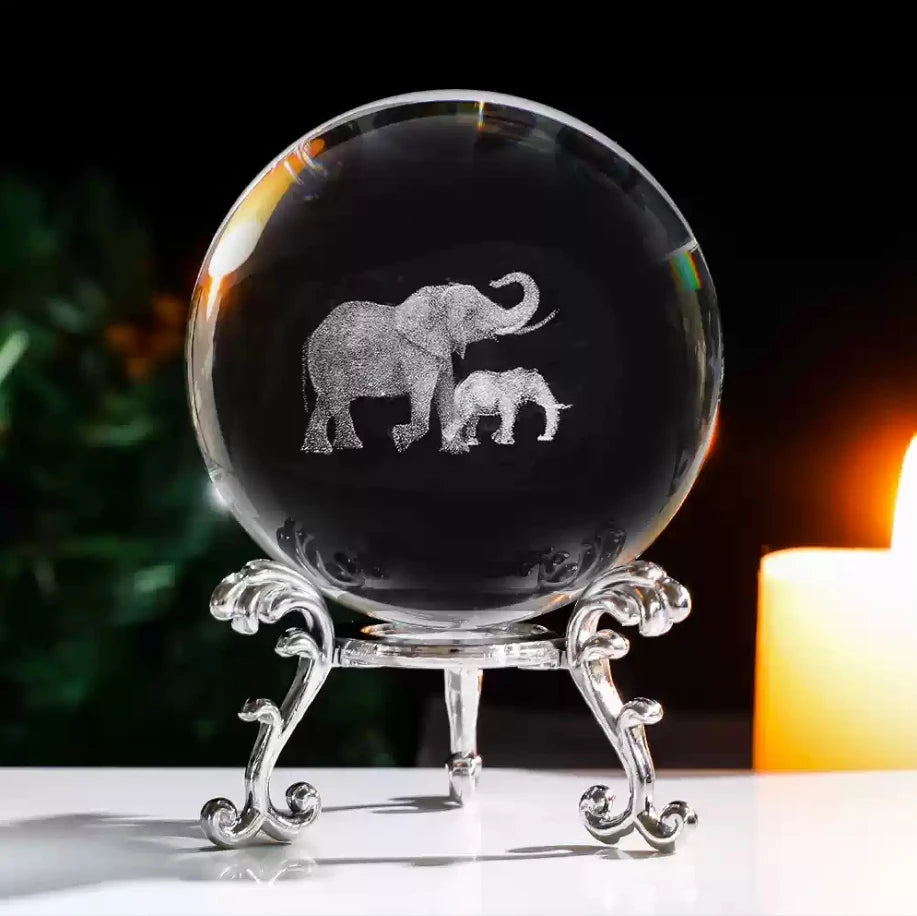 3D Solar System Crystal Ball with Stand
