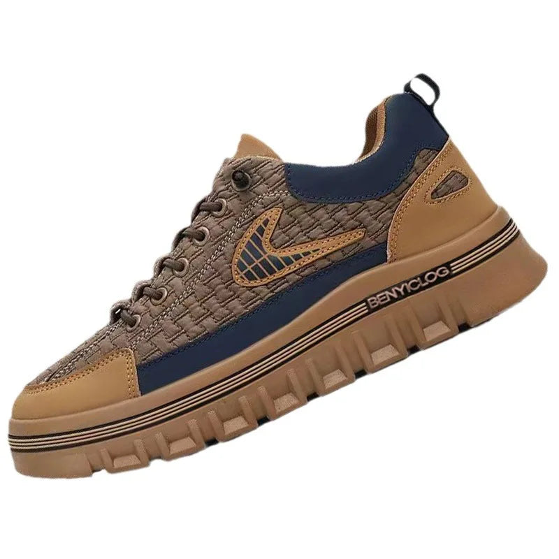 Men’s Casual Cotton Shoes | Lightweight Breathable Lace-Up Sneakers with Rubber Sole | Stylish Daily Wear Shoes