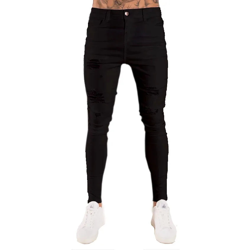 🔥 Men’s Pencil Fit Jeans – Low Waist Casual Denim Pants