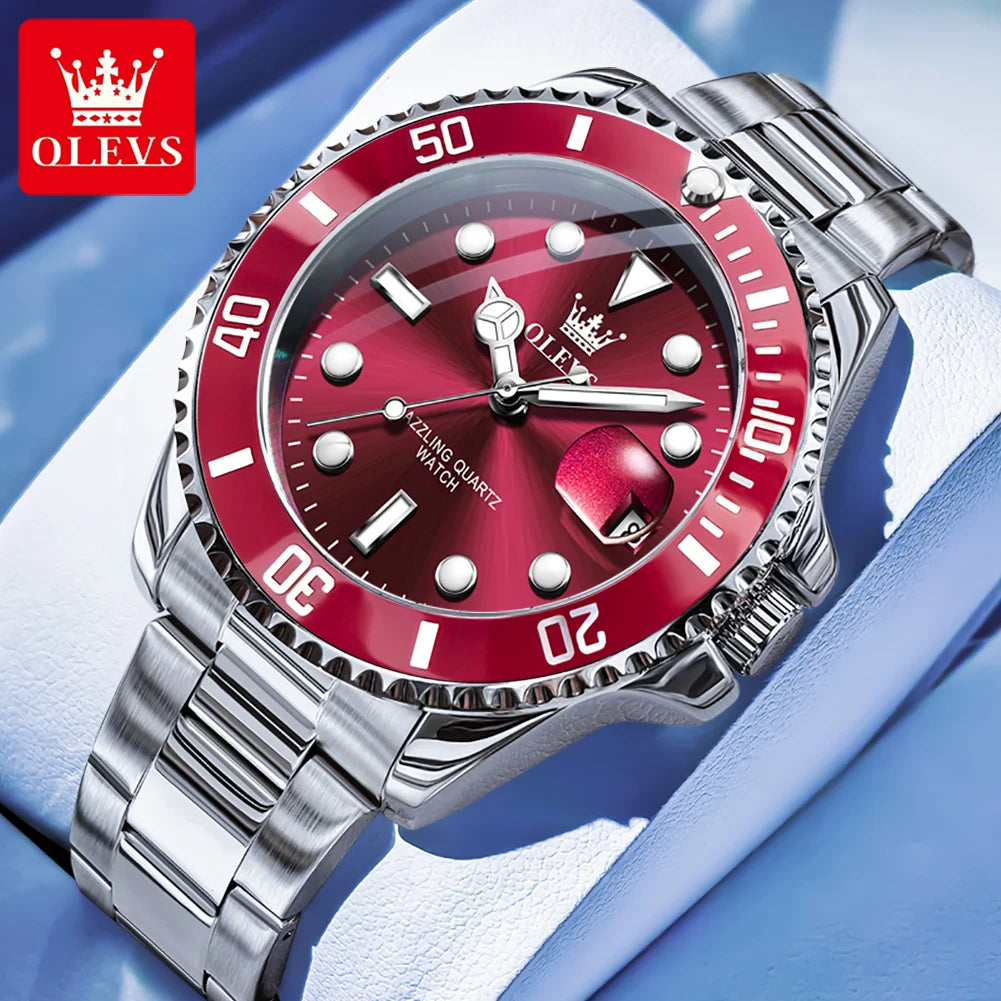 Luxury Stainless Steel Men’s Watch – Quartz Waterproof Wristwatch