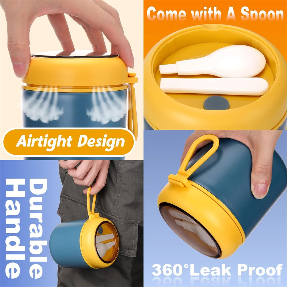 Insulated Stainless Steel Food Jar 🍲 | Leakproof Lunch Container