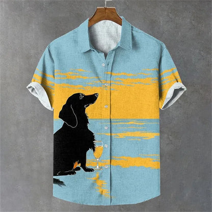 Men’s High-End Printed Street Party Shirt
