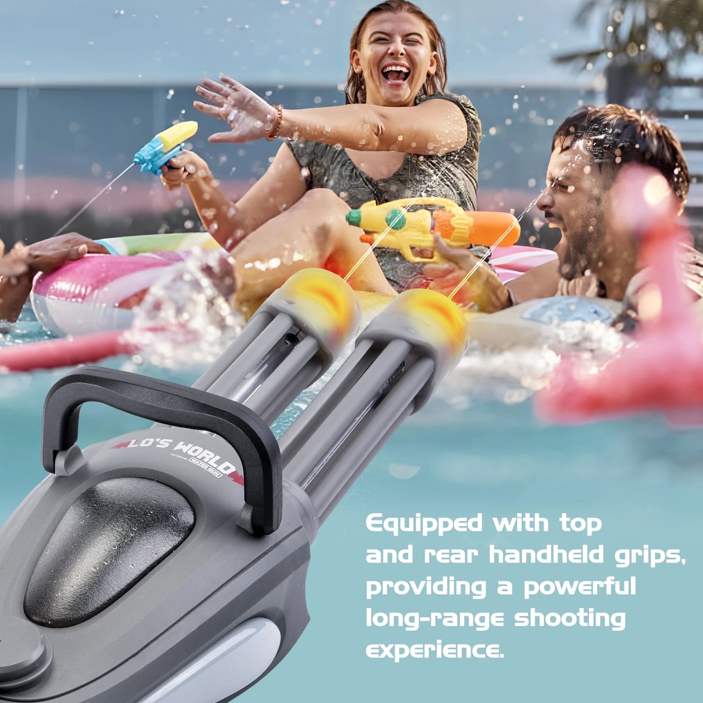Double Barrel Electric Water Gun with Backpack