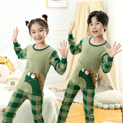🧸 Boys Cartoon Cotton Pajama Set – Full Sleeve Nightwear