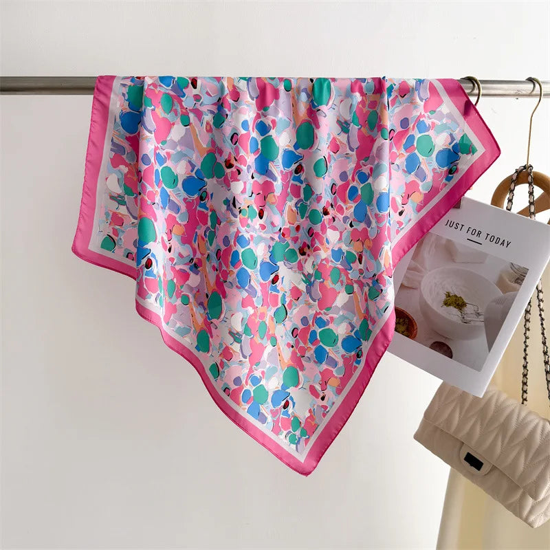 Women’s Luxury Floral Printed Silk Scarf
