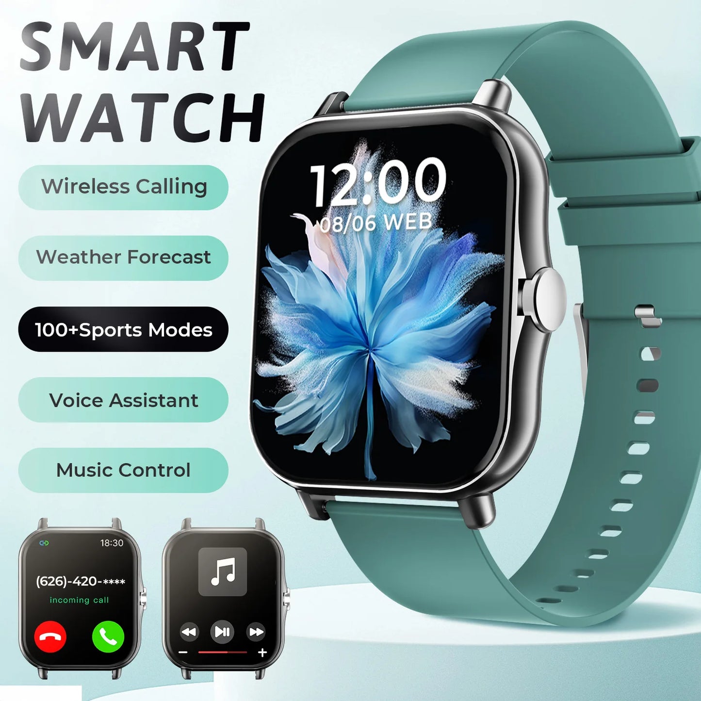 Bluetooth Call Smart Watch – 1.83” Touch Fitness Tracker