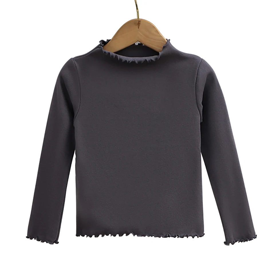 Premium Girls Black Fungus Edge Long Sleeve T-Shirt