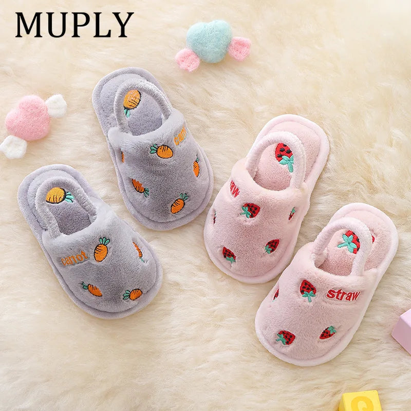 Glomexia Kids Cartoon Fur Slippers 🐻 | Warm Winter Home Shoes