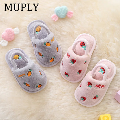 Glomexia Kids Cartoon Fur Slippers 🐻 | Warm Winter Home Shoes