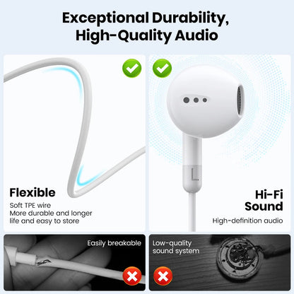 🎧 GlobalMarket Premium Wired In-Ear Earphones – Type-C & 3.5mm Universal Headset for Smartphones