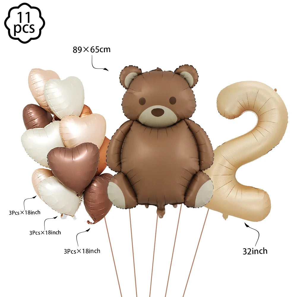 Premium Teddy Bear Birthday Balloon Decoration Set