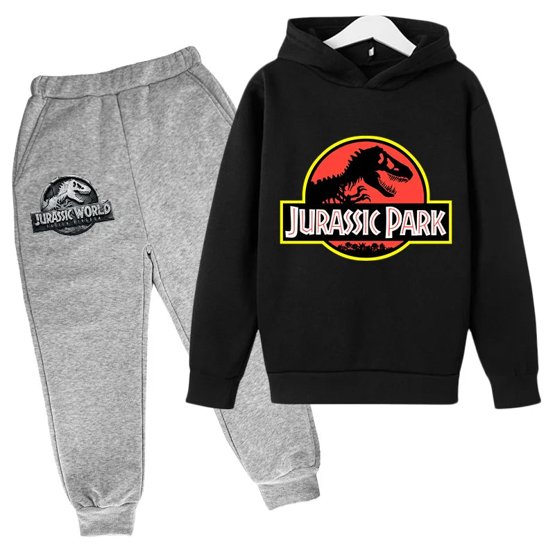 🦖 Jurassic World Boys Tracksuit Set – 2PCS Top & Trousers