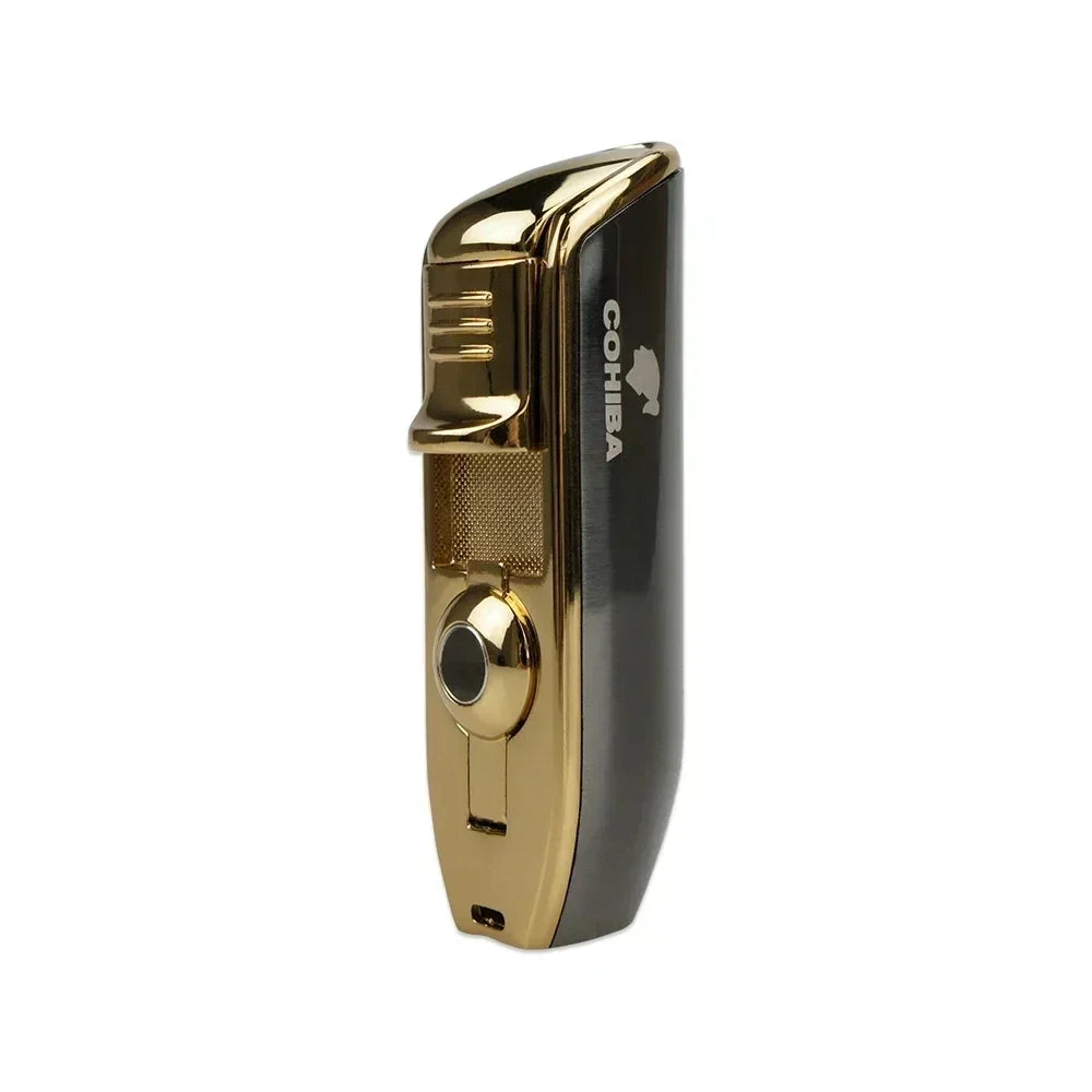 Premium Windproof Cigar Lighter with Triple Punch