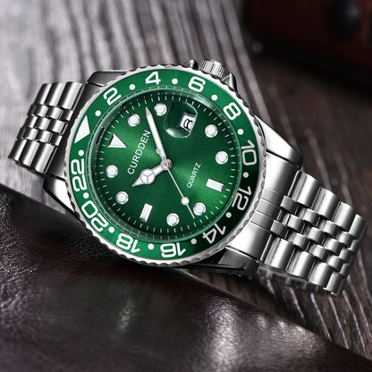 Glomexia Men’s Green Quartz Watch 💚