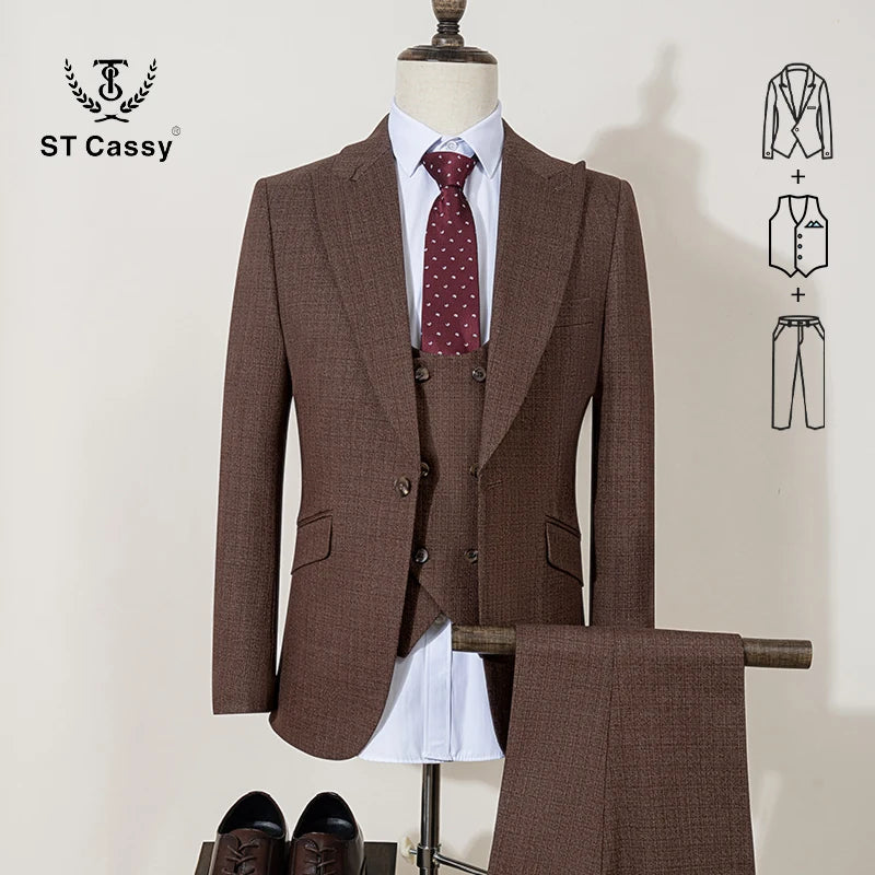 Men’s 3-Piece Slim Fit Suit 🤵 | Wedding & Business