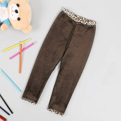 Premium Kids Winter Velvet Leggings – Thick Warm Cartoon Pants
