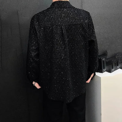 Premium Starry Sky Shine Shirt for Men – Party Wear Full Sleeve