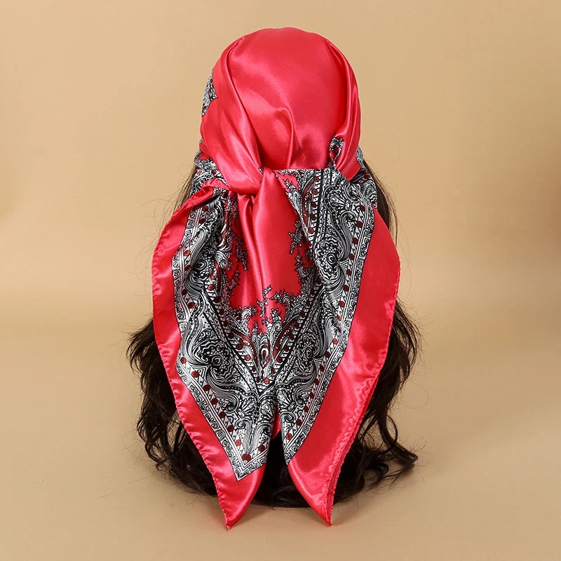 Premium 90x90 Paisley Fashion Scarf | Women Headband | GLOMEXIA