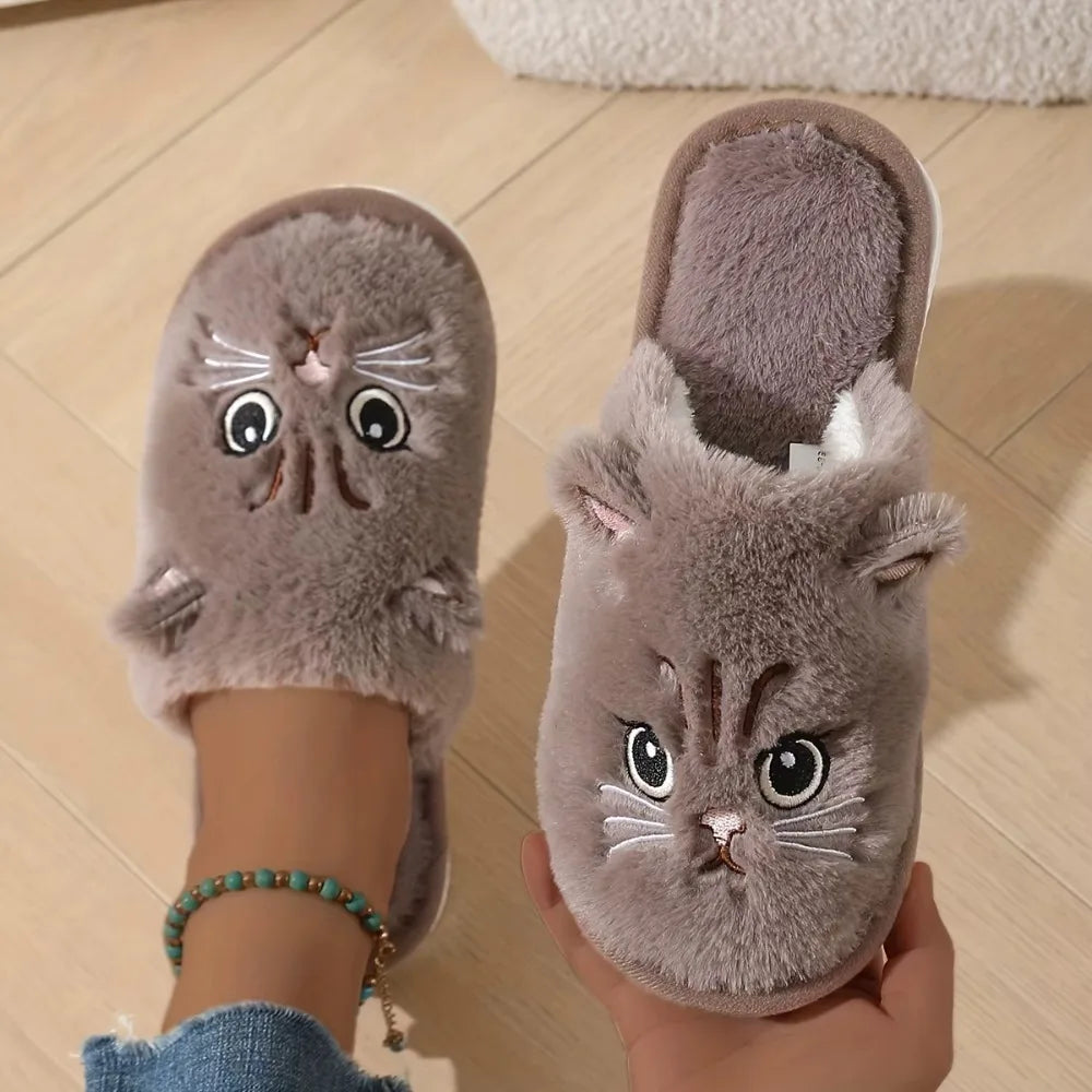 Plush Cat Winter Slippers 🐾❄️