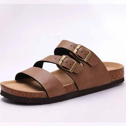 🥿 Women’s Cork Suede Mules Slippers – Classic Outdoor Comfort Shoes