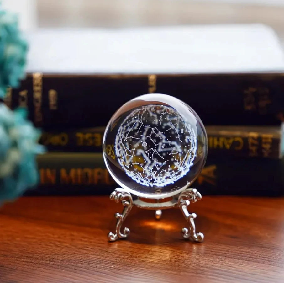 3D Solar System Crystal Ball with Stand