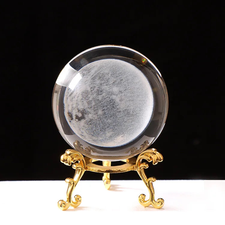 3D Solar System Crystal Ball with Stand