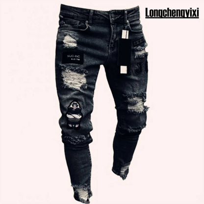 🔥 Men’s Pencil Fit Jeans – Low Waist Casual Denim Pants