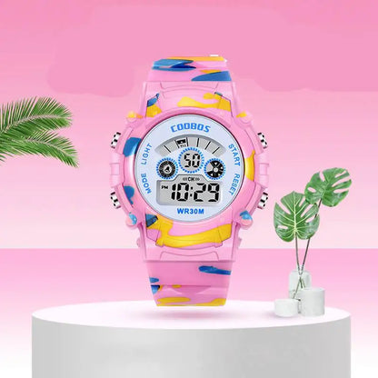 ⌚ Camouflage Digital LED Watch for Kids 🟢🕒