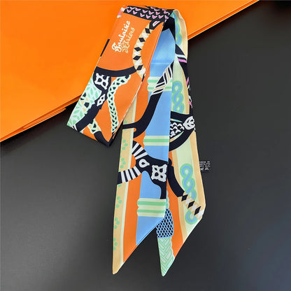 🧣 Glomexia Silk Print Hair Scarf – Elegant Women Fashion Wrap ✨