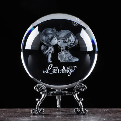 3D Solar System Crystal Ball with Stand