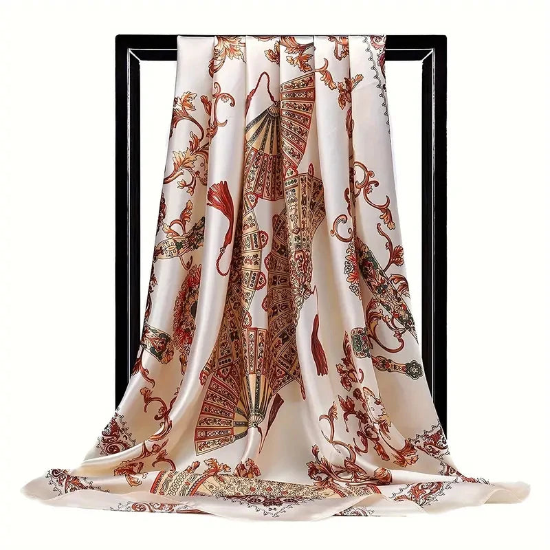 Premium 90x90 Paisley Fashion Scarf | Women Headband | GLOMEXIA
