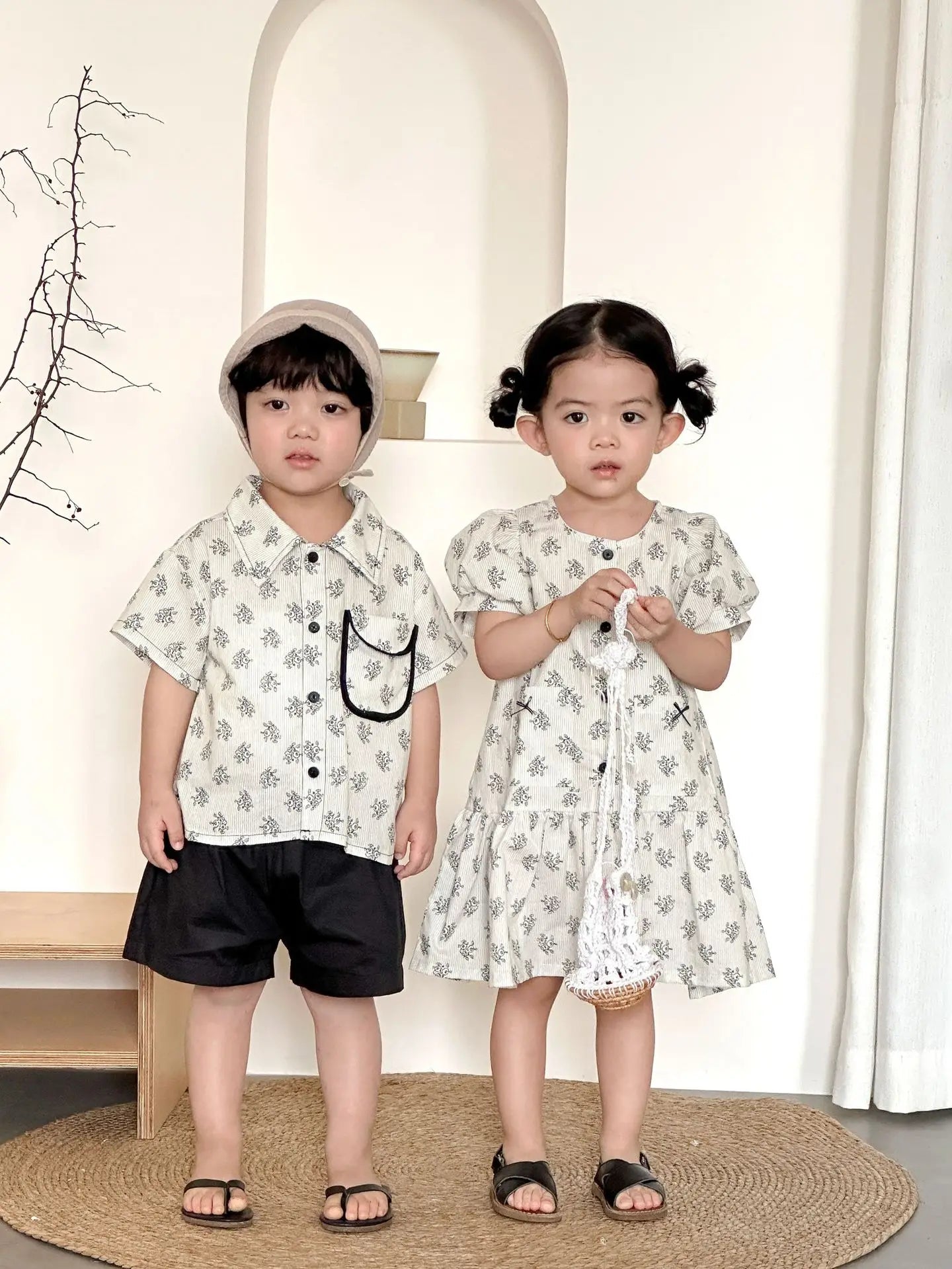 👕👗 Kids Summer Floral Sibling Outfit Set 🌸