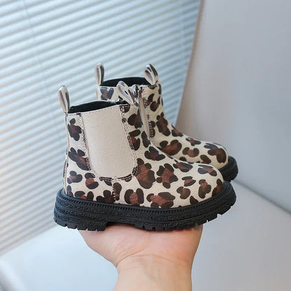 Kids Leopard Ankle Boots 🐆 | Warm Zipper Winter Boots