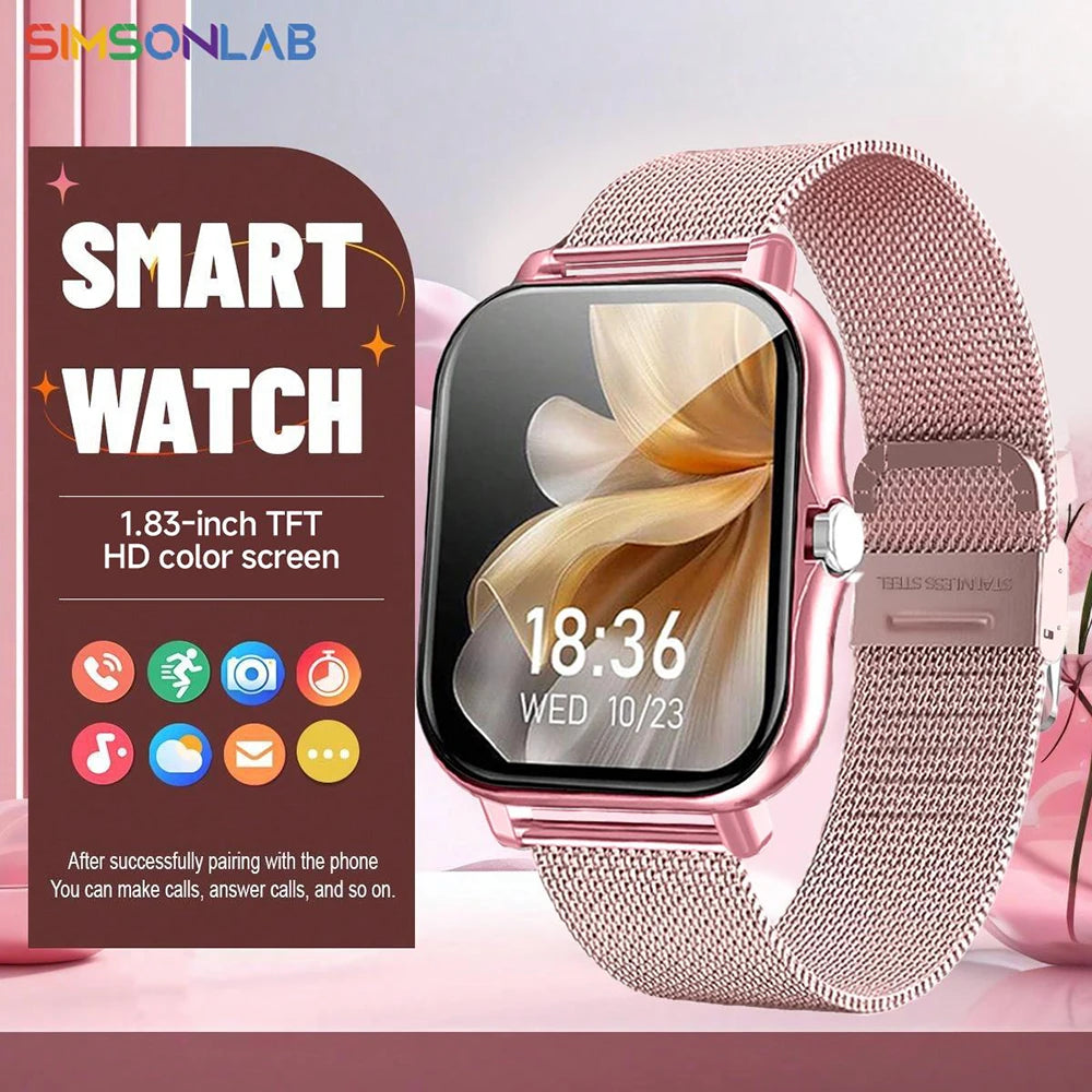 Bluetooth Call Smart Watch – 1.83” Touch Fitness Tracker