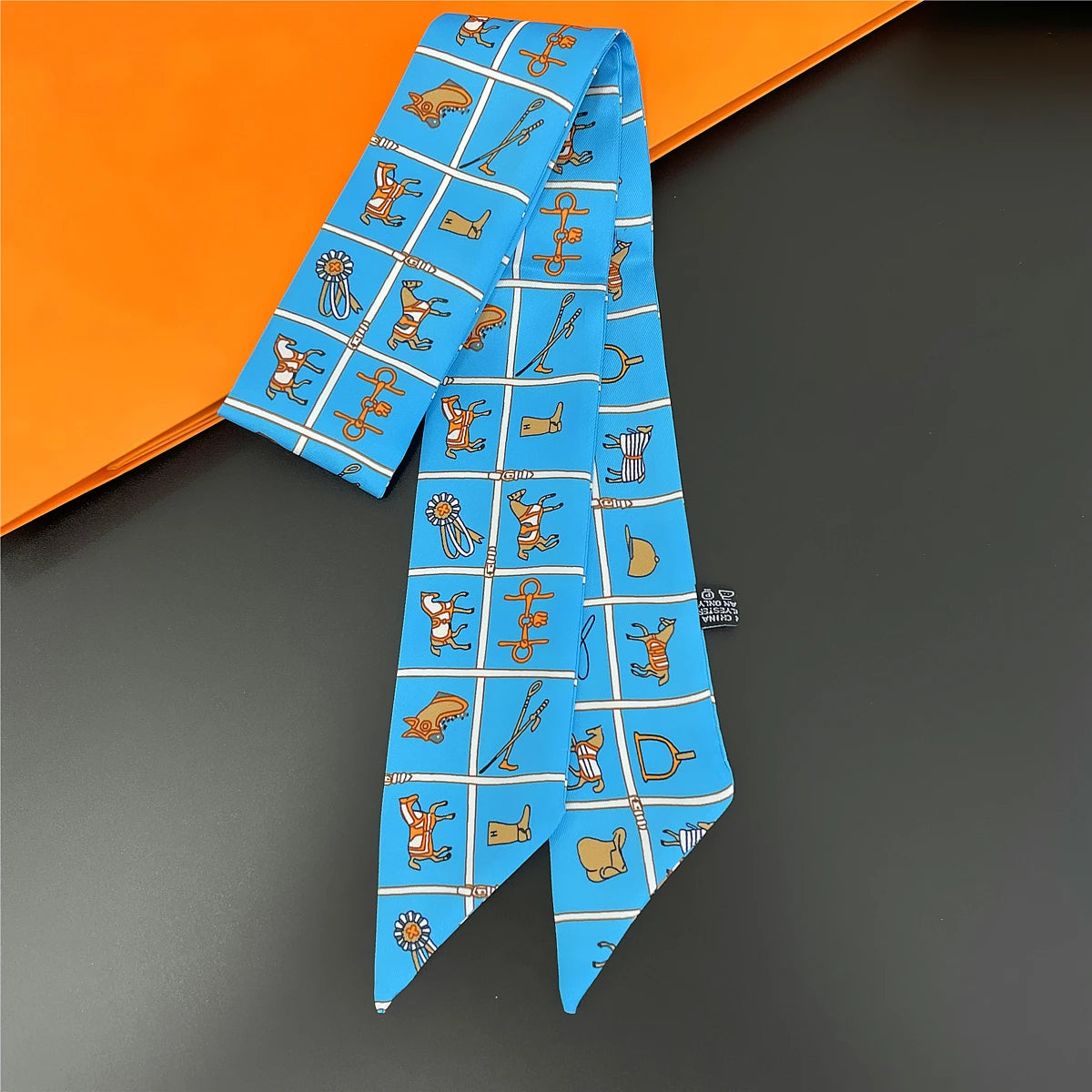 🧣 Glomexia Silk Print Hair Scarf – Elegant Women Fashion Wrap ✨