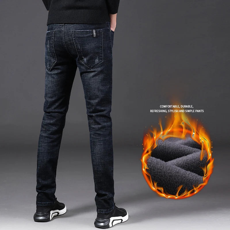 👖🔥 Glomexia Men’s Winter Thermal Fleece Jeans