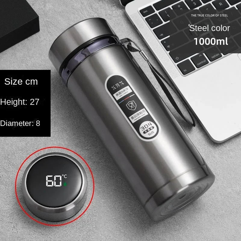 🌡️ Stainless Steel LED Temperature Thermos Bottle 💧✨