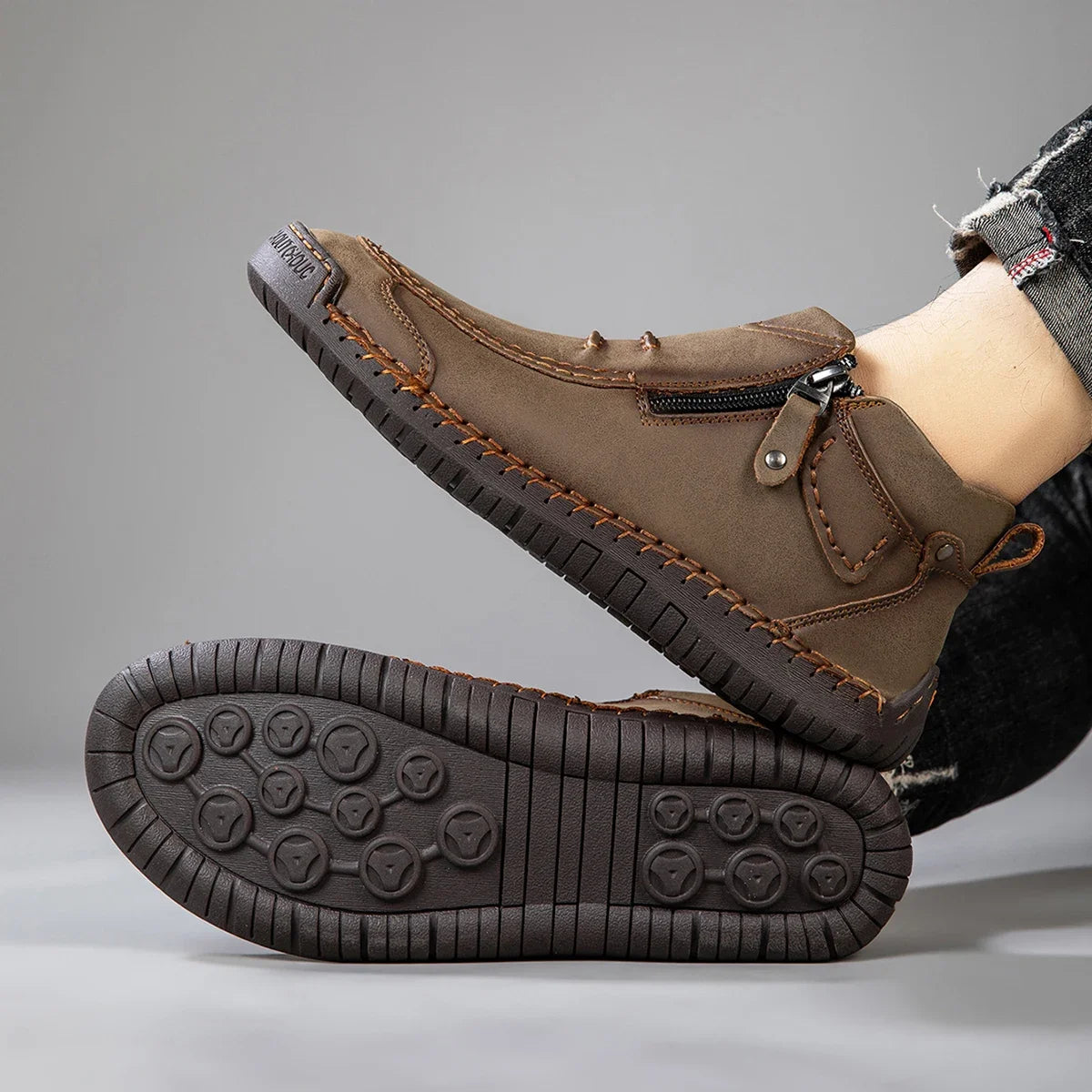 Handmade Leather Ankle Boots for Men