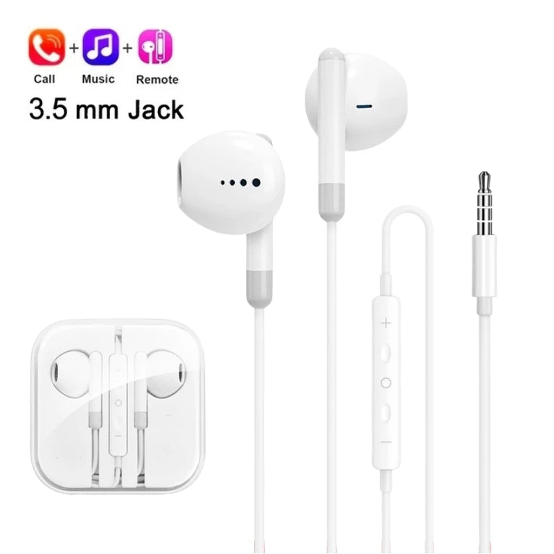 🎧 GlobalMarket Premium Wired In-Ear Earphones – Type-C & 3.5mm Universal Headset for Smartphones