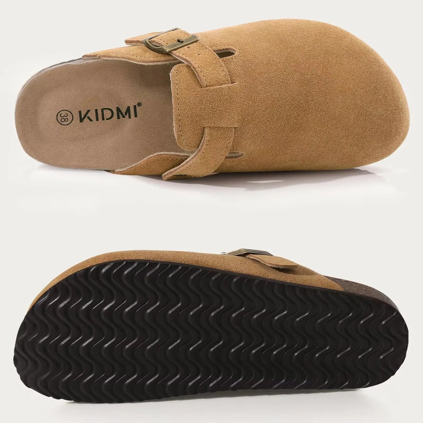 👡 Women’s Genuine Leather Cork Clogs ✨