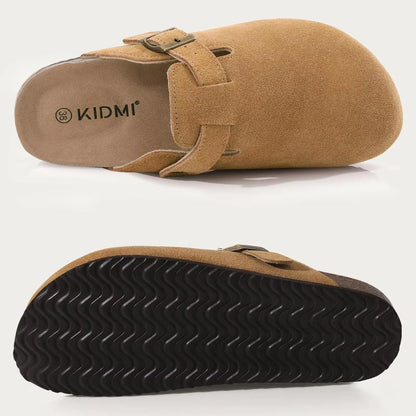 👡 Women’s Genuine Leather Cork Clogs ✨