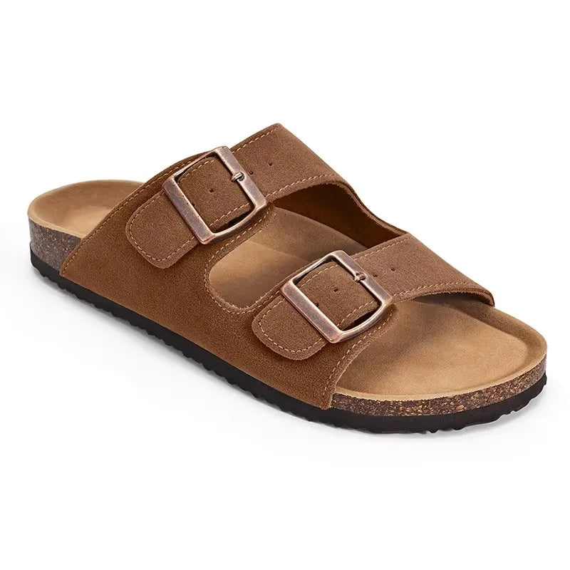 Women Suede Cork Mules 👡 | Arch Support Buckle Clogs