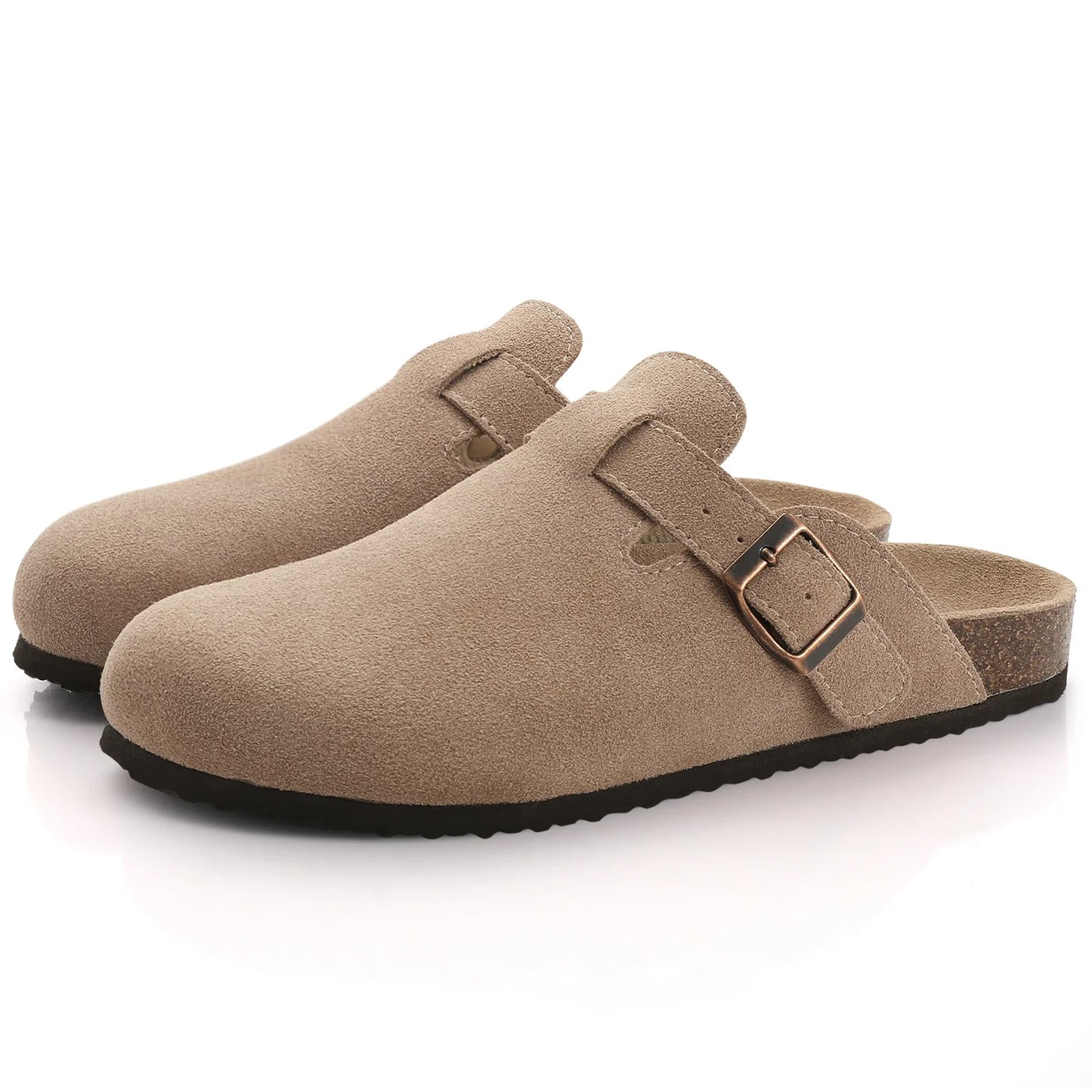 🥿 Women’s Cork Suede Mules Slippers – Classic Outdoor Comfort Shoes