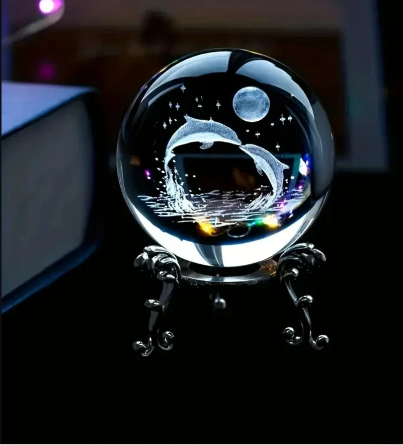 3D Solar System Crystal Ball with Stand