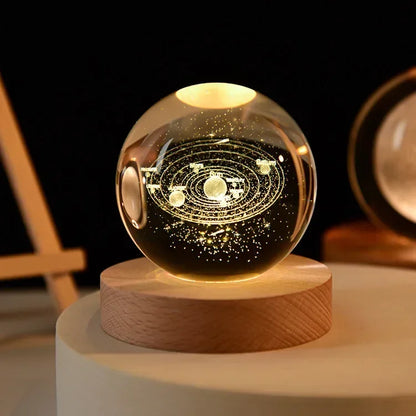 Aesthetic Moon Crystal Sphere Galaxy Night Lamp