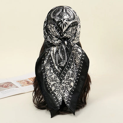 Premium 90x90 Paisley Fashion Scarf | Women Headband | GLOMEXIA