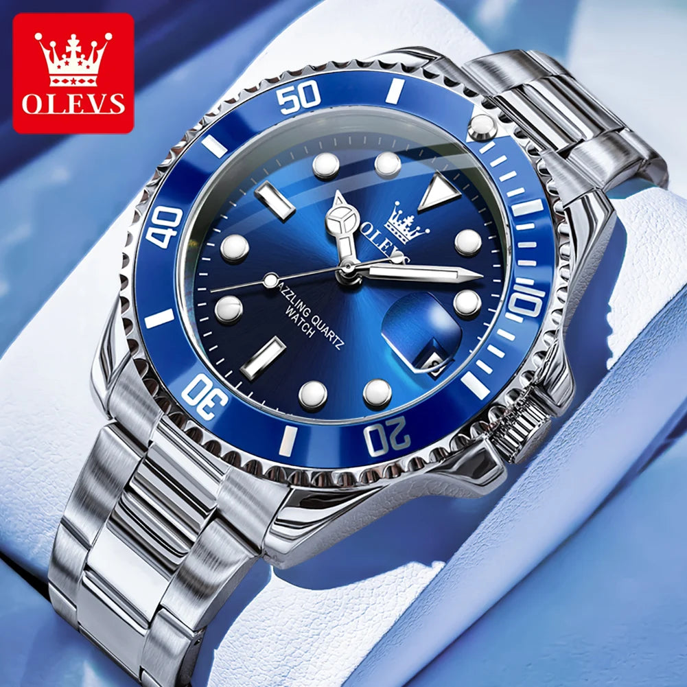 Luxury Stainless Steel Men’s Watch – Quartz Waterproof Wristwatch
